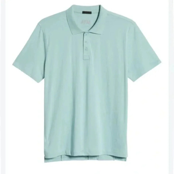 NWT ATM Classic Jersey Slim Fit Polo Shirt Iceberg size Large - Picture 1 of 9